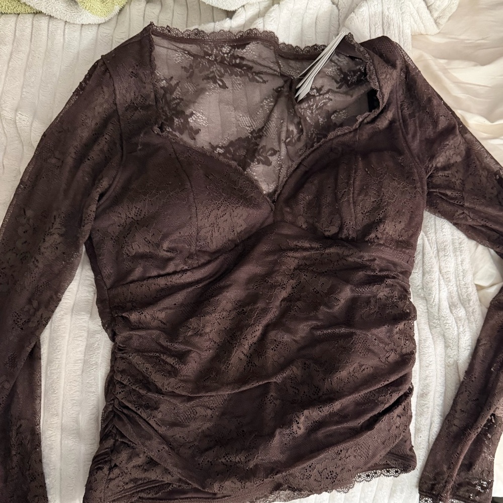 Abercrombie & Fitch Chocolate Lace Blouse